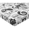 Ambesonne Cars Fitted Sheet, Vibrant Drawing Cars Driving on The Roads Traffic Urban Themed Design, Bed Cover with All-Round Elastic Deep Pocket for Comfort, Full Size, Grey Green(White Black)