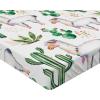 Ambesonne Colorful Fitted Sheet, Camping Equipment Outdoor Activity Adventure in Nature Theme, Bed Cover with All-Round Elastic Deep Pocket for Comfort, Full Size, Light Green(White Green)