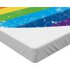 Ambesonne Colorful Fitted Sheet, Camping Equipment Outdoor Activity Adventure in Nature Theme, Bed Cover with All-Round Elastic Deep Pocket for Comfort, Full Size, Light Green(Rainbow White)