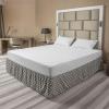 Ambesonne Houndstooth Bedskirt, Neutral Colored Grayscale Pastel Toned Motives Continuous Pattern Art, Bedroom Decor Wrap Around Elastic Bed Skirt Gathered Design, Queen, Dust and Purpleblue