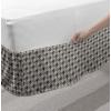 Ambesonne Houndstooth Bedskirt, Neutral Colored Grayscale Pastel Toned Motives Continuous Pattern Art, Bedroom Decor Wrap Around Elastic Bed Skirt Gathered Design, Twin/Twin XL, Dust and Purpleblue