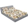 Ambesonne Seashells Fitted Sheet & Pillow Sham Set, Earthy Tones Nautical Concept Pattern of Starfish and Shell Neutral, Decorative Printed 3 Piece Bedding Decor Set, Queen, Eggshell Beige Mustard(Eggshell Beige Mustard)