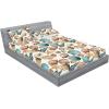 Ambesonne Seashells Fitted Sheet & Pillow Sham Set, Earthy Tones Nautical Concept Pattern of Starfish and Shell Neutral, Decorative Printed 3 Piece Bedding Decor Set, Queen, Eggshell Beige Mustard(Eggshell Pale Blue Peach)