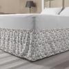 Ambesonne Fall Pumpkin Bedskirt, Neutral Color Schemes Pale Fruit of Autumn Season Repetitive Pattern, Bedroom Decor Wrap Around Elastic Bed Skirt Gathered Design, King, White and Pale Tan