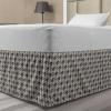 Ambesonne Houndstooth Bedskirt, Neutral Colored Grayscale Pastel Toned Motives Continuous Pattern Art, Bedroom Decor Wrap Around Elastic Bed Skirt Gathered Design, Twin/Twin XL, Dust and Purpleblue