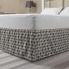 Ambesonne Houndstooth Bedskirt, Neutral Colored Grayscale Pastel Toned Motives Continuous Pattern Art, Bedroom Decor Wrap Around Elastic Bed Skirt Gathered Design, Queen, Dust and Purpleblue