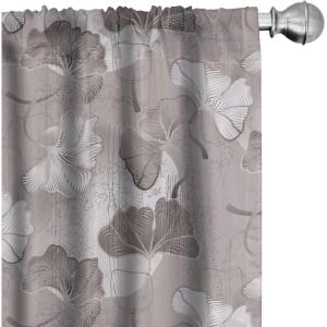 Ambesonne Bohemian Blooms Curtains, Romantic Aura Pattern of Floral Boho with Neutral Leaves Print, Window Treatments 2 Panel Set for Living Room Bedroom, Pair of – 28″ x 95″, Pale Pink Lavender Blue(Dimgray Pale Grey)