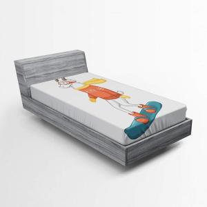 Ambesonne Cars Fitted Sheet, Vibrant Drawing Cars Driving on The Roads Traffic Urban Themed Design, Bed Cover with All-Round Elastic Deep Pocket for Comfort, Full Size, Grey Green(Yellow White)
