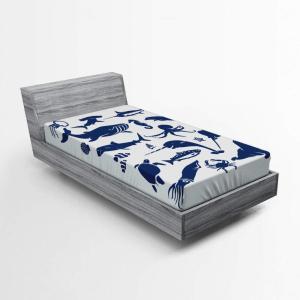 Ambesonne Cars Fitted Sheet, Vibrant Drawing Cars Driving on The Roads Traffic Urban Themed Design, Bed Cover with All-Round Elastic Deep Pocket for Comfort, Full Size, Grey Green(Blue Night)