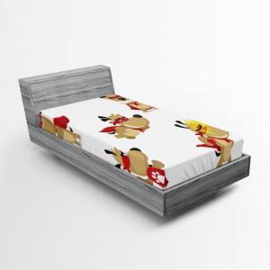 Ambesonne Cars Fitted Sheet, Vibrant Drawing Cars Driving on The Roads Traffic Urban Themed Design, Bed Cover with All-Round Elastic Deep Pocket for Comfort, Full Size, Grey Green(Cream Red)
