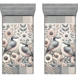 Ambesonne Cars Fitted Sheet, Vibrant Drawing Cars Driving on The Roads Traffic Urban Themed Design, Bed Cover with All-Round Elastic Deep Pocket for Comfort, Full Size, Grey Green(Slate Blue Rose Eggshell)