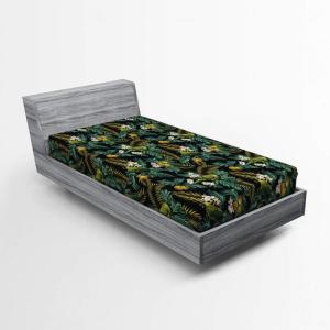 Ambesonne Colorful Fitted Sheet, Camping Equipment Outdoor Activity Adventure in Nature Theme, Bed Cover with All-Round Elastic Deep Pocket for Comfort, Full Size, Light Green(Jade Green)
