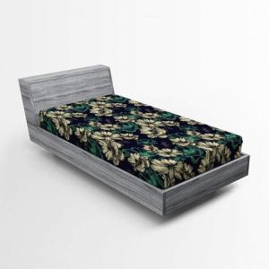 Ambesonne Colorful Fitted Sheet, Camping Equipment Outdoor Activity Adventure in Nature Theme, Bed Cover with All-Round Elastic Deep Pocket for Comfort, Full Size, Light Green(Pale Green)