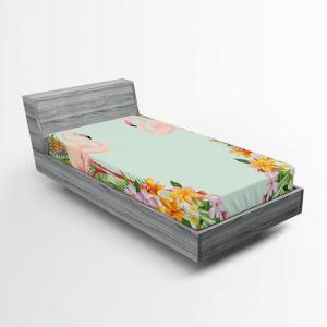 Ambesonne Colorful Fitted Sheet, Camping Equipment Outdoor Activity Adventure in Nature Theme, Bed Cover with All-Round Elastic Deep Pocket for Comfort, Full Size, Light Green(Pale Blue Rose)