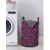 Ambesonne I Love You Laundry Bag, Romance Pattern with Heart Forms and Love Words Valentines Couples Theme, Hamper Basket with Handles Drawstring Closure for Laundromats, 13″ x 19″, Magenta Dark Grey