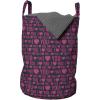 Ambesonne I Love You Laundry Bag, Romance Pattern with Heart Forms and Love Words Valentines Couples Theme, Hamper Basket with Handles Drawstring Closure for Laundromats, 13″ x 19″, Magenta Dark Grey