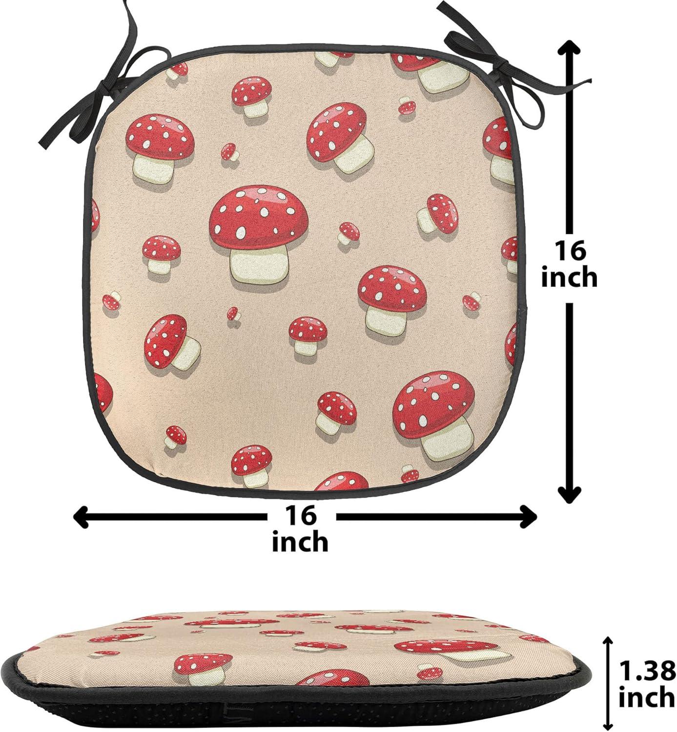 imageAmbesonne Flower Chair Seating Cushion Floral Pattern Romantic Spring Valentines Day Wedding Anniversary Theme Art AntiSlip Seat Padding for Kitchen amp Patio 16x16 Violet WhiteIvory Red Tan