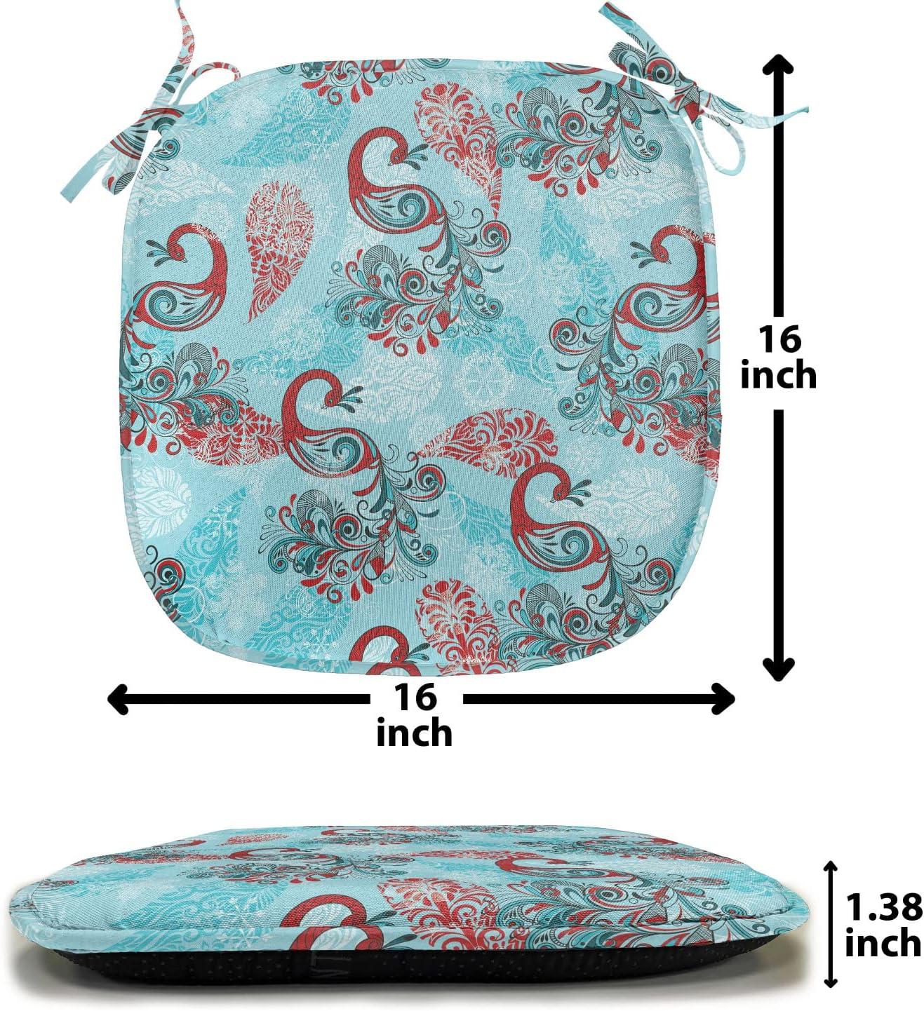 imageAmbesonne Flower Chair Seating Cushion Floral Pattern Romantic Spring Valentines Day Wedding Anniversary Theme Art AntiSlip Seat Padding for Kitchen amp Patio 16x16 Violet WhiteSky Blue Red