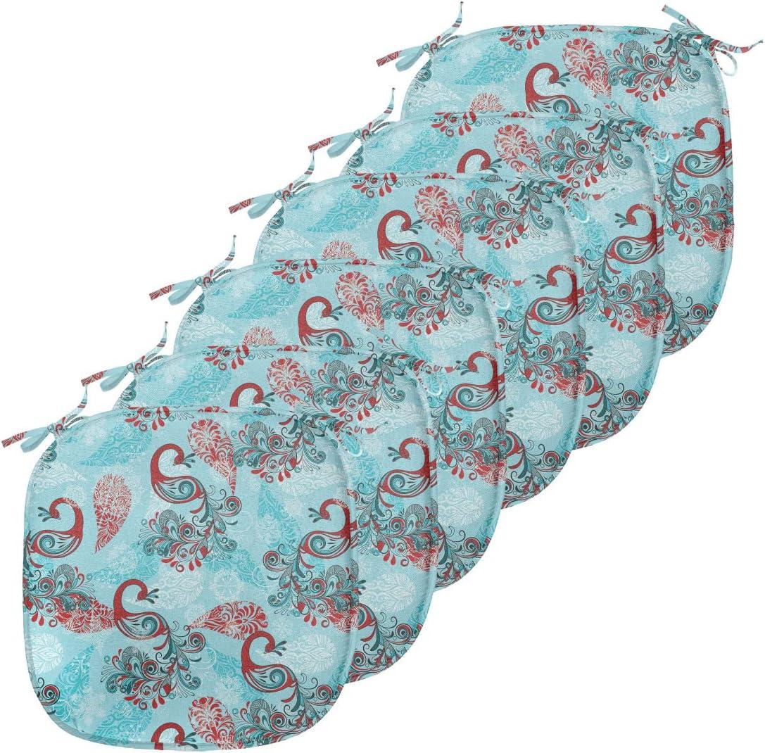 imageAmbesonne Flower Chair Seating Cushion Floral Pattern Romantic Spring Valentines Day Wedding Anniversary Theme Art AntiSlip Seat Padding for Kitchen amp Patio 16x16 Violet WhiteSky Blue Red