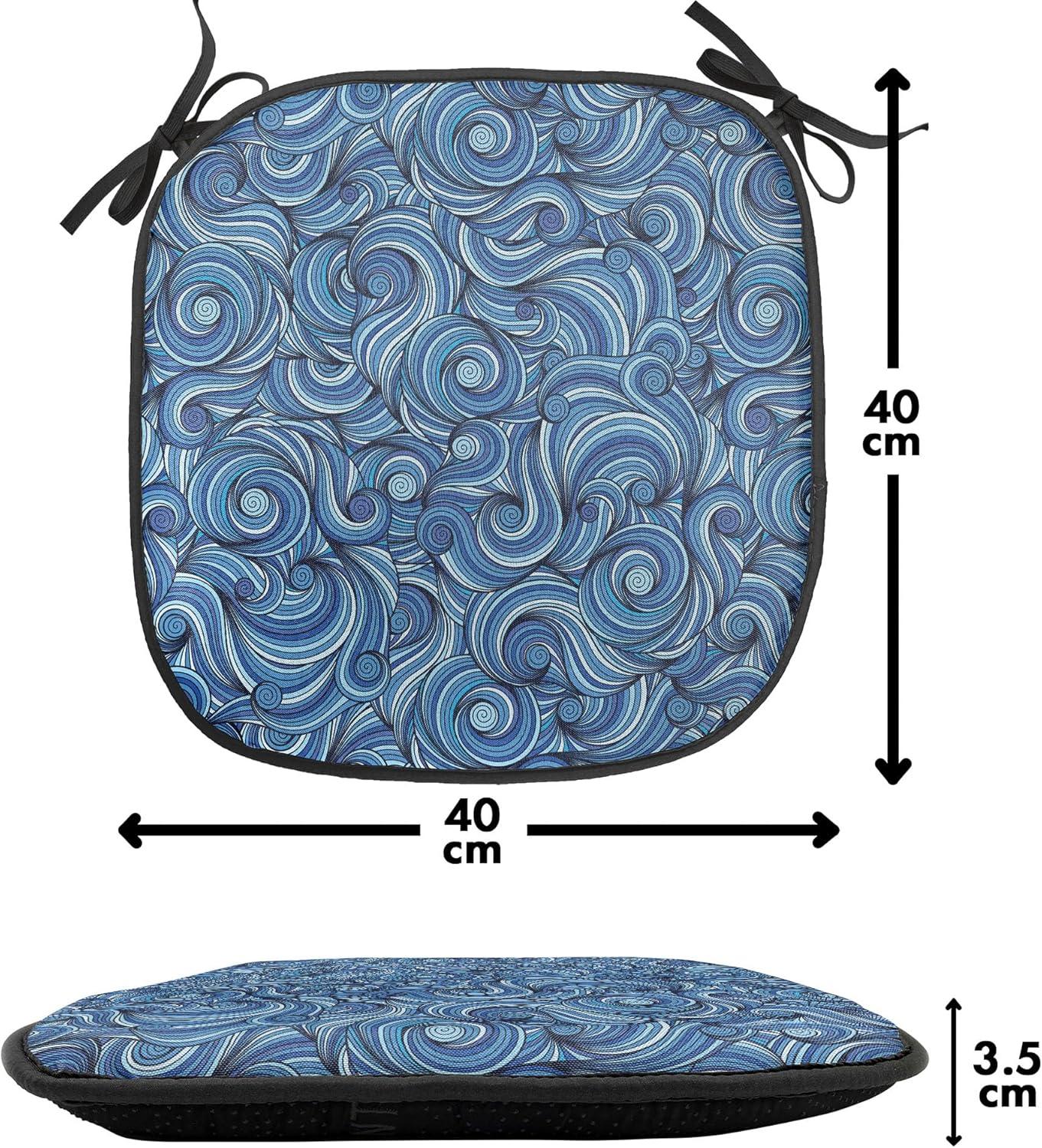 imageAmbesonne Flower Chair Seating Cushion Floral Pattern Romantic Spring Valentines Day Wedding Anniversary Theme Art AntiSlip Seat Padding for Kitchen amp Patio 16x16 Violet WhitePale Blue Navy Blue