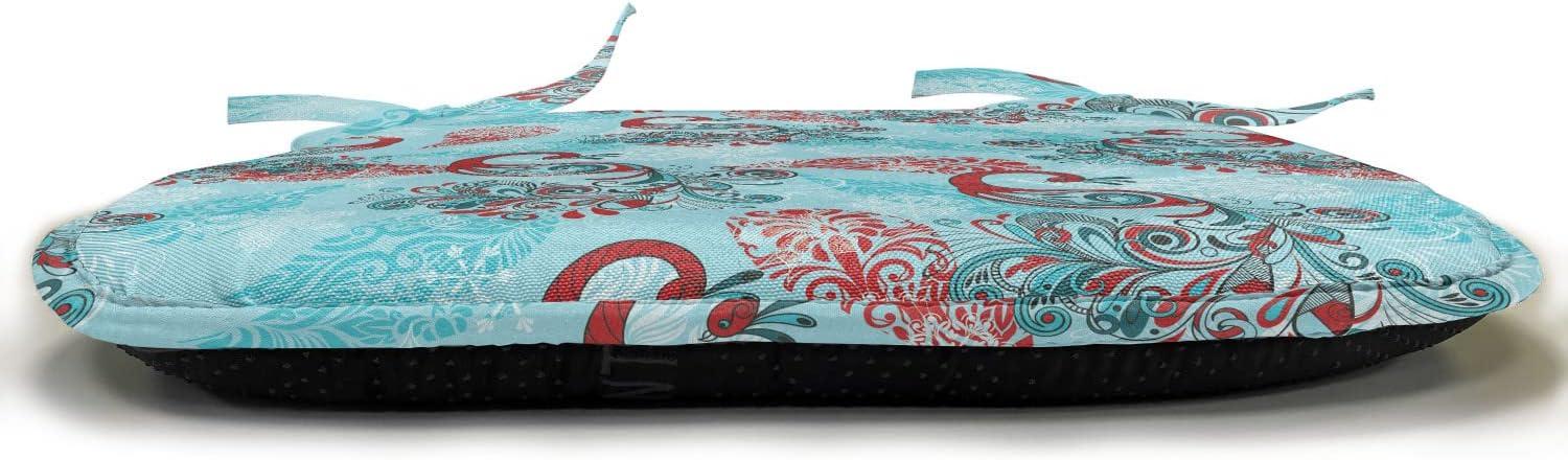 imageAmbesonne Flower Chair Seating Cushion Floral Pattern Romantic Spring Valentines Day Wedding Anniversary Theme Art AntiSlip Seat Padding for Kitchen amp Patio 16x16 Violet WhiteSky Blue Red