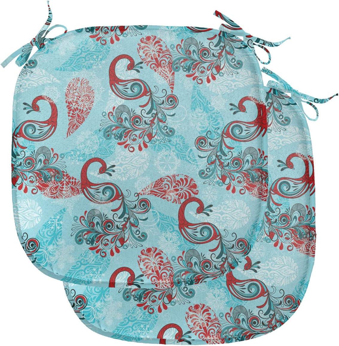 imageAmbesonne Flower Chair Seating Cushion Floral Pattern Romantic Spring Valentines Day Wedding Anniversary Theme Art AntiSlip Seat Padding for Kitchen amp Patio 16x16 Violet WhiteSky Blue Red