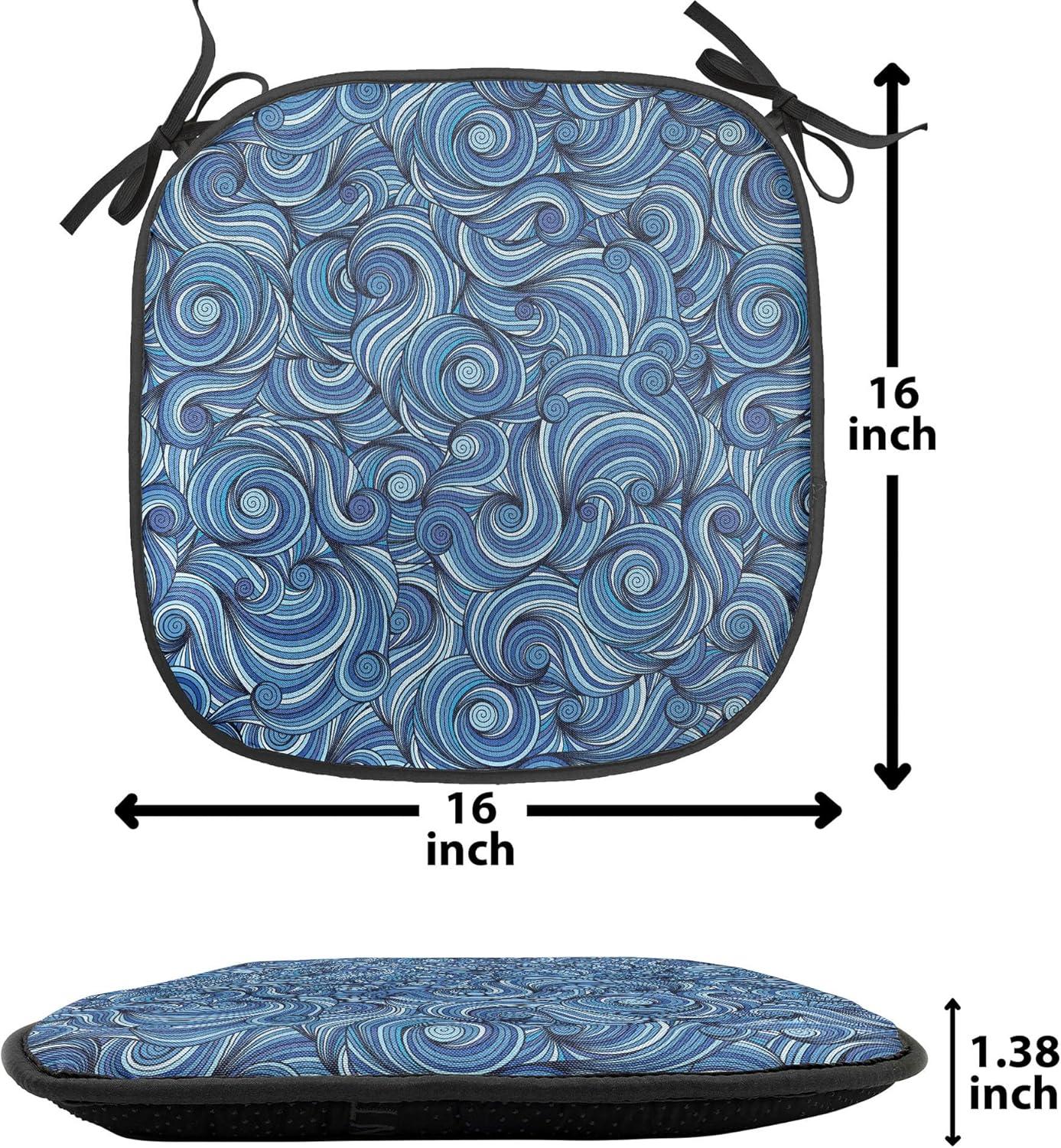 imageAmbesonne Flower Chair Seating Cushion Floral Pattern Romantic Spring Valentines Day Wedding Anniversary Theme Art AntiSlip Seat Padding for Kitchen amp Patio 16x16 Violet WhitePale Blue Navy Blue