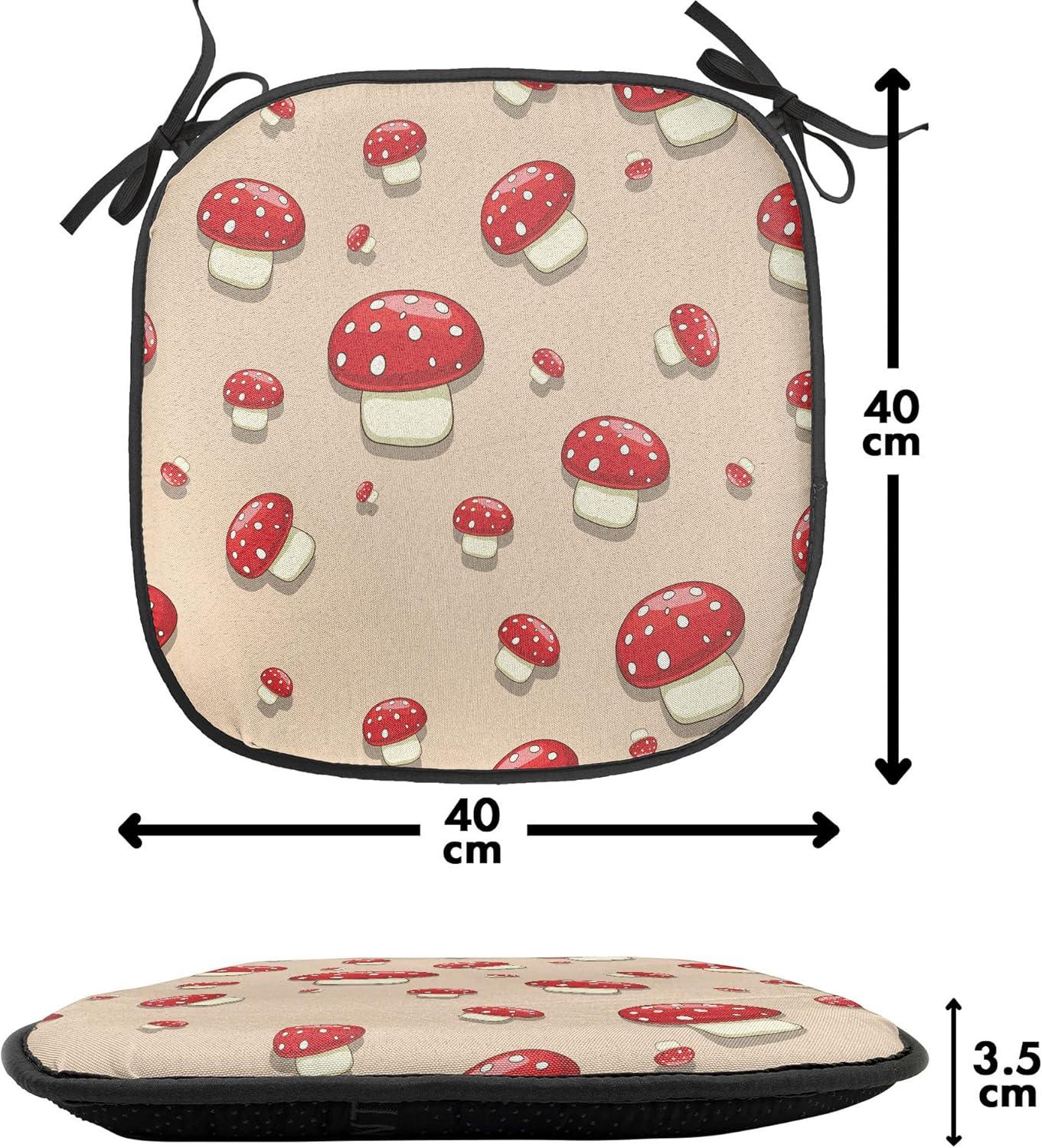 imageAmbesonne Flower Chair Seating Cushion Floral Pattern Romantic Spring Valentines Day Wedding Anniversary Theme Art AntiSlip Seat Padding for Kitchen amp Patio 16x16 Violet WhiteIvory Red Tan