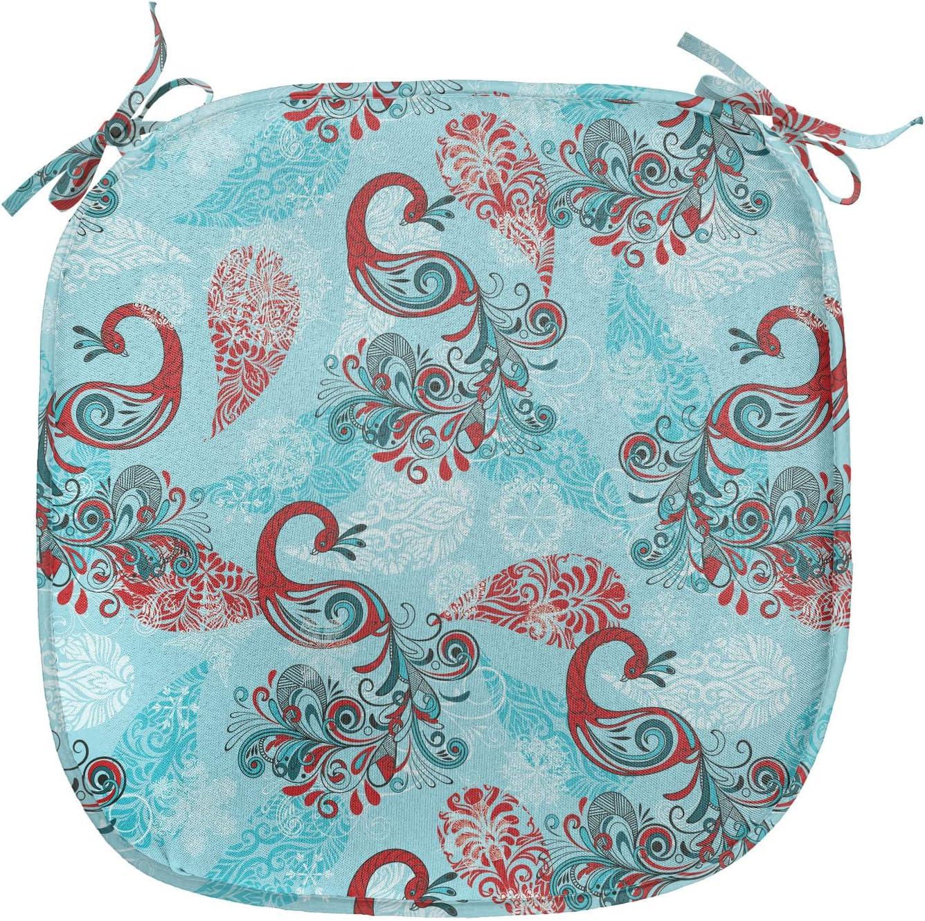 imageAmbesonne Flower Chair Seating Cushion Floral Pattern Romantic Spring Valentines Day Wedding Anniversary Theme Art AntiSlip Seat Padding for Kitchen amp Patio 16x16 Violet WhiteSky Blue Red