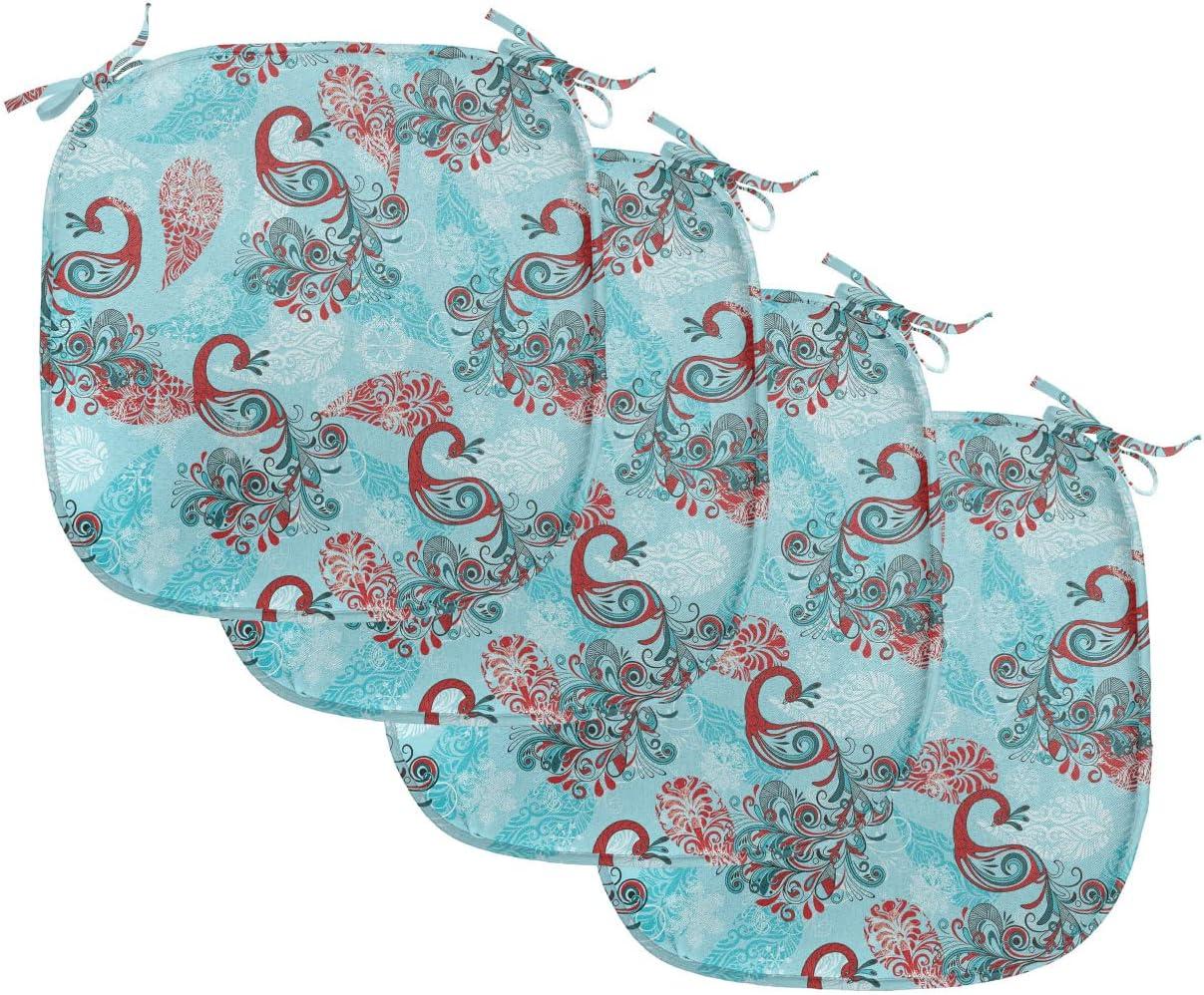 imageAmbesonne Flower Chair Seating Cushion Floral Pattern Romantic Spring Valentines Day Wedding Anniversary Theme Art AntiSlip Seat Padding for Kitchen amp Patio 16x16 Violet WhiteSky Blue Red