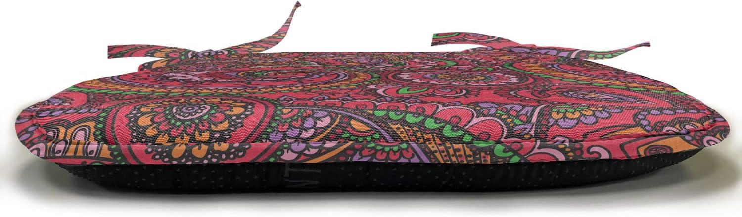 imageAmbesonne Flower Chair Seating Cushion Floral Pattern Romantic Spring Valentines Day Wedding Anniversary Theme Art AntiSlip Seat Padding for Kitchen amp Patio 16x16 Violet WhiteDark Coral Orange Green