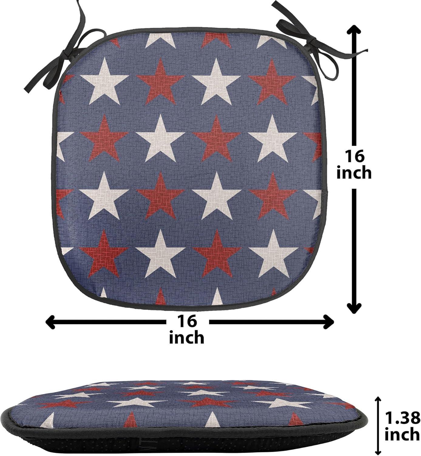imageAmbesonne Hot Pink Chair Seating Cushion Set of 6 Valentines Day Inspired Black Mini Hearts on Fuchsia Backdrop Abstract Design AntiSlip Seat Padding for Kitchen amp Patio 16x16 Fuchsia BlackDark Blue White and Ruby