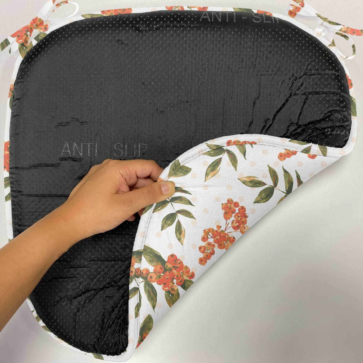 imageAmbesonne Hot Pink Chair Seating Cushion Set of 6 Valentines Day Inspired Black Mini Hearts on Fuchsia Backdrop Abstract Design AntiSlip Seat Padding for Kitchen amp Patio 16x16 Fuchsia BlackDark Green Pale Pink