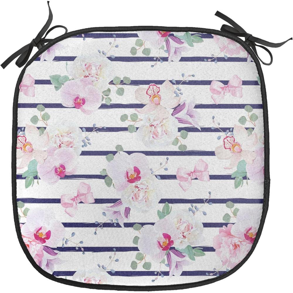 imageAmbesonne Cartoon Chair Seating Cushion Set of 12 Love Themed Valentines Inspired with Giant Hearts Checkered Pattern AntiSlip Seat Padding for Kitchen amp Patio 16x16 Pink Olive GreenPurple Pink Reseda Green