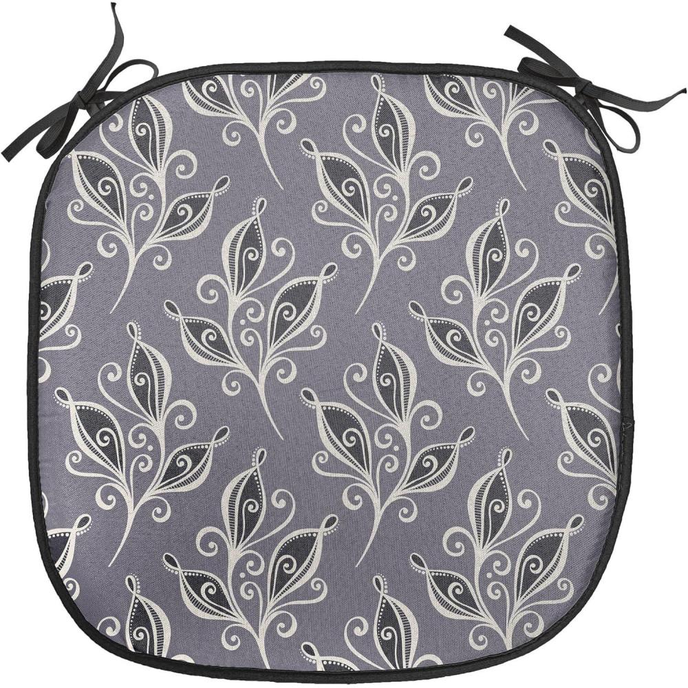 imageAmbesonne Yellow Chair Seating Cushion Dreamy Floral Composition with Hearts Valentines Day Inspired Pattern Spring AntiSlip Seat Padding for Kitchen amp Patio 16x16 Earth Yellow BeigeDimgrey Black Beige