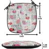 Ambesonne Cartoon Chair Seating Cushion Set of 12, Love Themed Valentines Inspired with Giant Hearts Checkered Pattern, Anti-Slip Seat Padding for Kitchen & Patio, 16″x16″, Pink Olive Green(Charcoal Grey Multicolor)