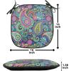 Ambesonne Cartoon Chair Seating Cushion Set of 12, Love Themed Valentines Inspired with Giant Hearts Checkered Pattern, Anti-Slip Seat Padding for Kitchen & Patio, 16″x16″, Pink Olive Green(Pink Blue Yellow)