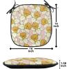 Ambesonne Cartoon Chair Seating Cushion Set of 12, Love Themed Valentines Inspired with Giant Hearts Checkered Pattern, Anti-Slip Seat Padding for Kitchen & Patio, 16″x16″, Pink Olive Green(Pale Pink Yellow Cream)
