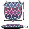 Ambesonne Cartoon Chair Seating Cushion Set of 12, Love Themed Valentines Inspired with Giant Hearts Checkered Pattern, Anti-Slip Seat Padding for Kitchen & Patio, 16″x16″, Pink Olive Green(Magenta Purple Blue)