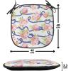 Ambesonne Cartoon Chair Seating Cushion Set of 12, Love Themed Valentines Inspired with Giant Hearts Checkered Pattern, Anti-Slip Seat Padding for Kitchen & Patio, 16″x16″, Pink Olive Green(Navy Blue Pink Green)