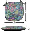 Ambesonne Cartoon Chair Seating Cushion Set of 12, Love Themed Valentines Inspired with Giant Hearts Checkered Pattern, Anti-Slip Seat Padding for Kitchen & Patio, 16″x16″, Pink Olive Green(Pink Blue Yellow)