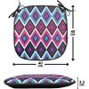 Ambesonne Cartoon Chair Seating Cushion Set of 12, Love Themed Valentines Inspired with Giant Hearts Checkered Pattern, Anti-Slip Seat Padding for Kitchen & Patio, 16″x16″, Pink Olive Green(Magenta Purple Blue)