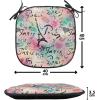 Ambesonne Cartoon Chair Seating Cushion Set of 12, Love Themed Valentines Inspired with Giant Hearts Checkered Pattern, Anti-Slip Seat Padding for Kitchen & Patio, 16″x16″, Pink Olive Green(Pale Green Sea Green)