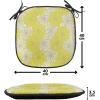Ambesonne Cartoon Chair Seating Cushion Set of 12, Love Themed Valentines Inspired with Giant Hearts Checkered Pattern, Anti-Slip Seat Padding for Kitchen & Patio, 16″x16″, Pink Olive Green(Yellow Cream)