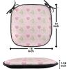 Ambesonne Cartoon Chair Seating Cushion Set of 12, Love Themed Valentines Inspired with Giant Hearts Checkered Pattern, Anti-Slip Seat Padding for Kitchen & Patio, 16″x16″, Pink Olive Green(Pink Olive Green)