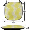Ambesonne Cartoon Chair Seating Cushion Set of 12, Love Themed Valentines Inspired with Giant Hearts Checkered Pattern, Anti-Slip Seat Padding for Kitchen & Patio, 16″x16″, Pink Olive Green(Yellow Cream)