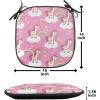 Ambesonne Cartoon Chair Seating Cushion Set of 12, Love Themed Valentines Inspired with Giant Hearts Checkered Pattern, Anti-Slip Seat Padding for Kitchen & Patio, 16″x16″, Pink Olive Green(Pink Yellow White)