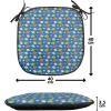 Ambesonne Cartoon Chair Seating Cushion Set of 12, Love Themed Valentines Inspired with Giant Hearts Checkered Pattern, Anti-Slip Seat Padding for Kitchen & Patio, 16″x16″, Pink Olive Green(Navy Blue Multicolor)