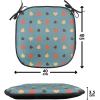 Ambesonne Romantic Chair Seating Cushion, Flamingos Shaping Hearts Heads Love Animal Valentines Illustration, Anti-Slip Seat Padding for Kitchen & Patio, 16″x16″, Pale Pink Grey(Blue Brown and Vermilion)