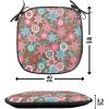 Ambesonne Romantic Chair Seating Cushion, Flamingos Shaping Hearts Heads Love Animal Valentines Illustration, Anti-Slip Seat Padding for Kitchen & Patio, 16″x16″, Pale Pink Grey(Pink Brown and Teal)